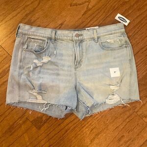 NWT Old Navy, boyfriend jean shorts, size 14, distressed, high waisted